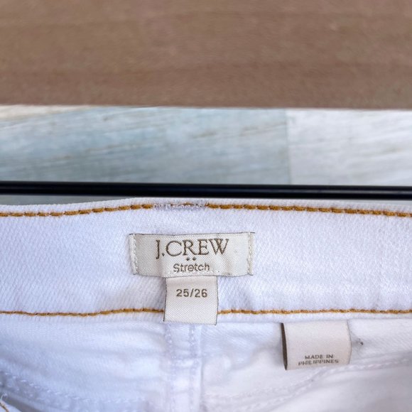 J Crew Mid Rise Ankle Skinny Jeans White 5 Pocket Stretch Casual Womens 25 - Picture 6 of 7